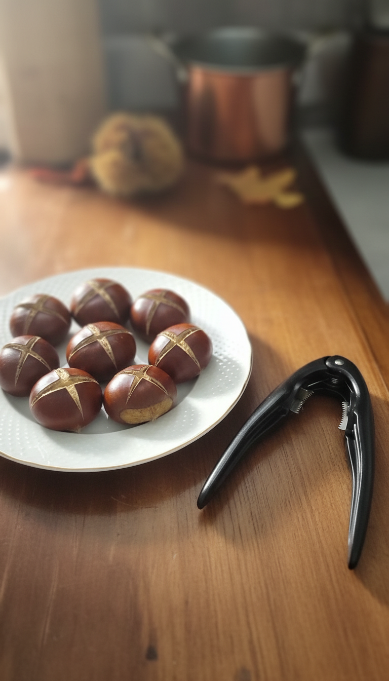 Cascanueces y Cortador de Castañas Profesional - Cuchillas en Cruz